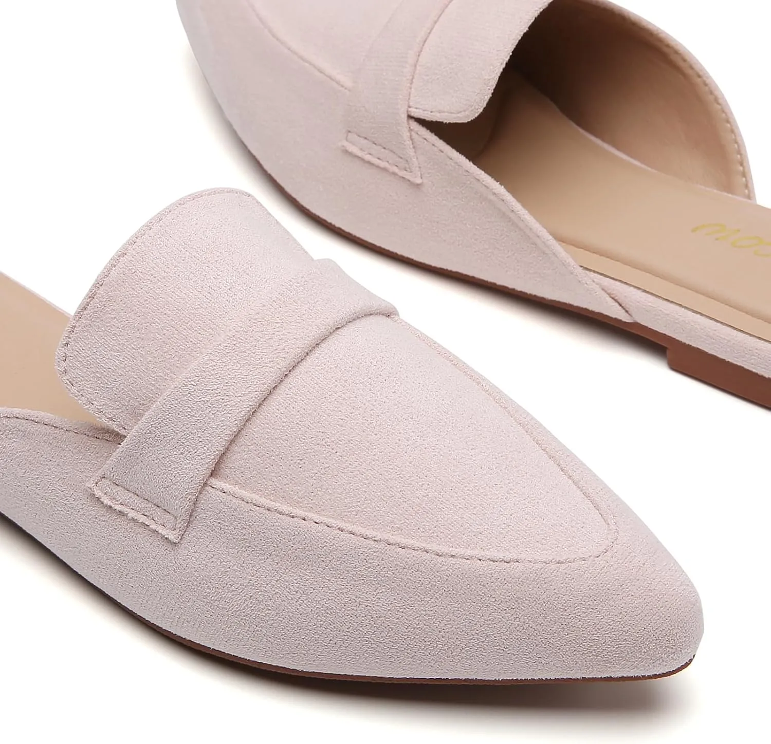 Tilocow Slip On Mules for Women Open Back Closed Pointed Toe Flats Womens Business Work Shoes Flavor Slides