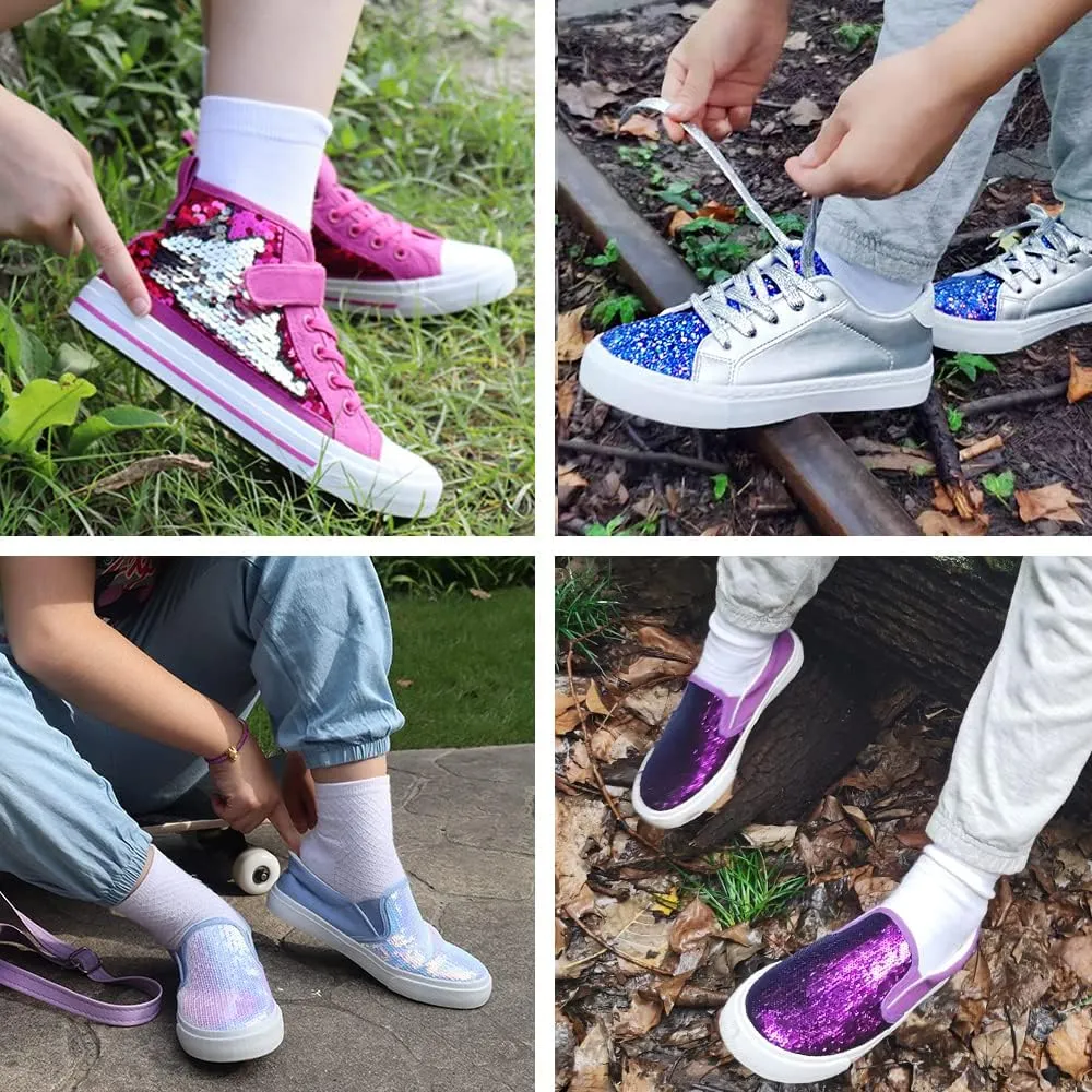 Toandon Kids Adorable Fashion High Top Casual Canvas Sneakers