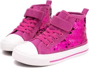Toandon Kids Adorable Fashion High Top Casual Canvas Sneakers