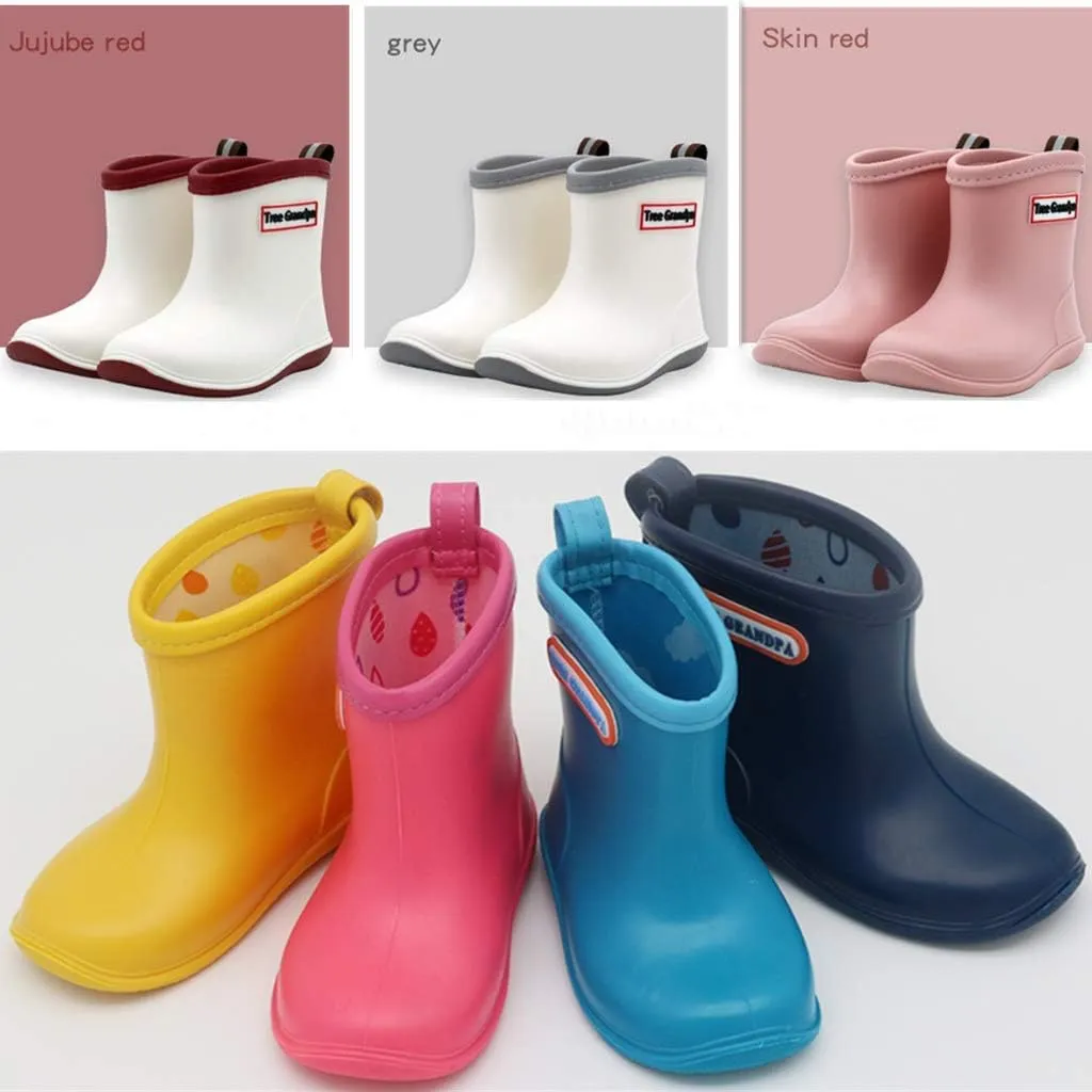 Toddler Rain Boots Baby Rain Boots Short rain Boots for Toddler Easy-on Lightweight and Waterproof
