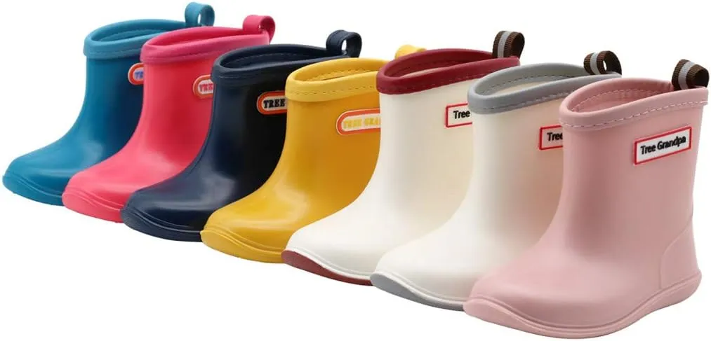 Toddler Rain Boots Baby Rain Boots Short rain Boots for Toddler Easy-on Lightweight and Waterproof