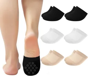 Toe Toppers No Show Liner Half Socks for Women Seamless Grip Non Slip Hidden Toe Covers for Mules 4/8 Pairs