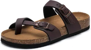 Torotto Boys Girls Sandals with Cork Footbed Adjustable Buckle Casual Flip Flops Sandals Open Toes Flat for Kids Toddler