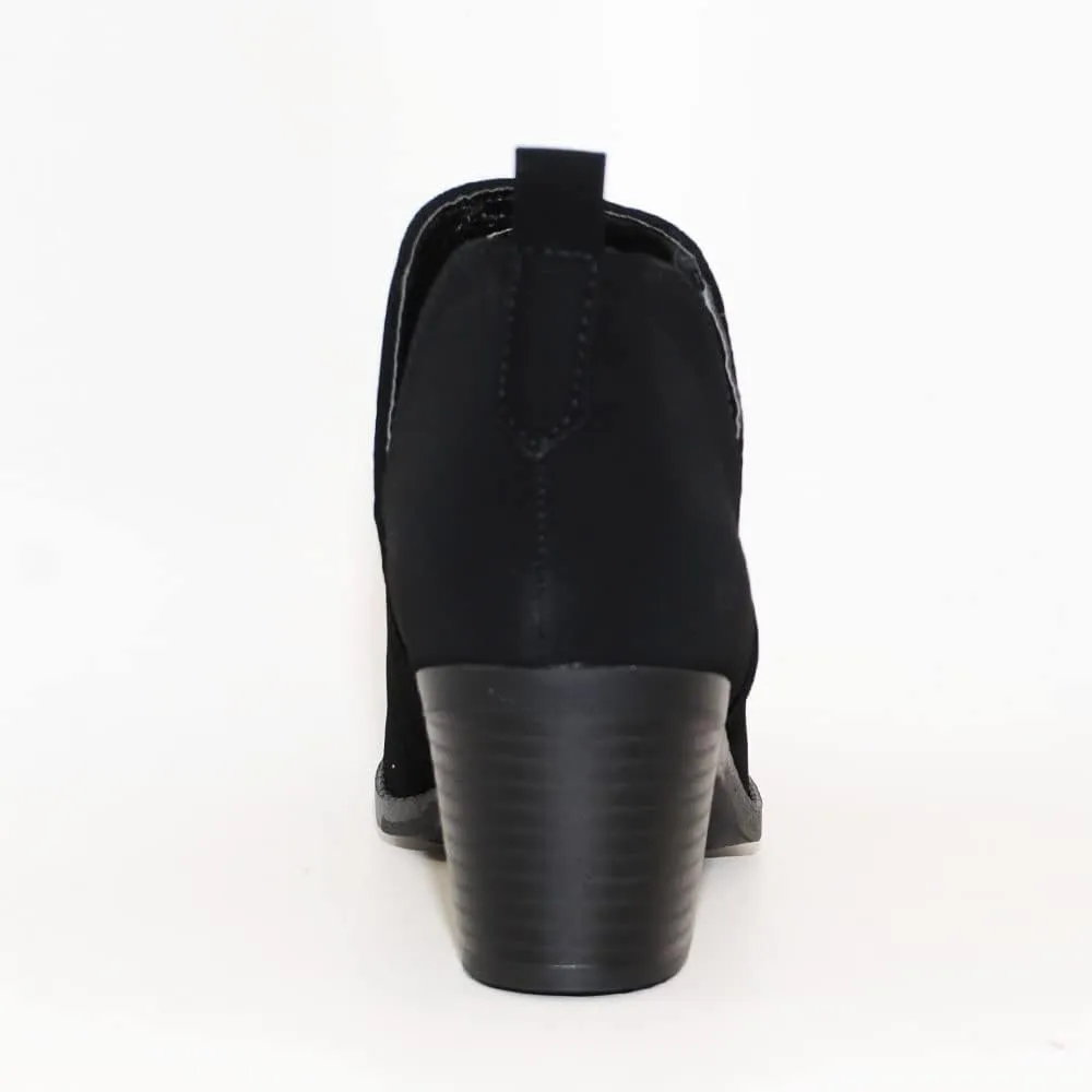 TRENDSUP Ankle Boots for Women Chelsea Square Toe Chunky Low Heel Booties Comfortable Slip on Short Boots