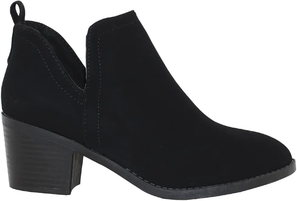 TRENDSUP Ankle Boots for Women Chelsea Square Toe Chunky Low Heel Booties Comfortable Slip on Short Boots