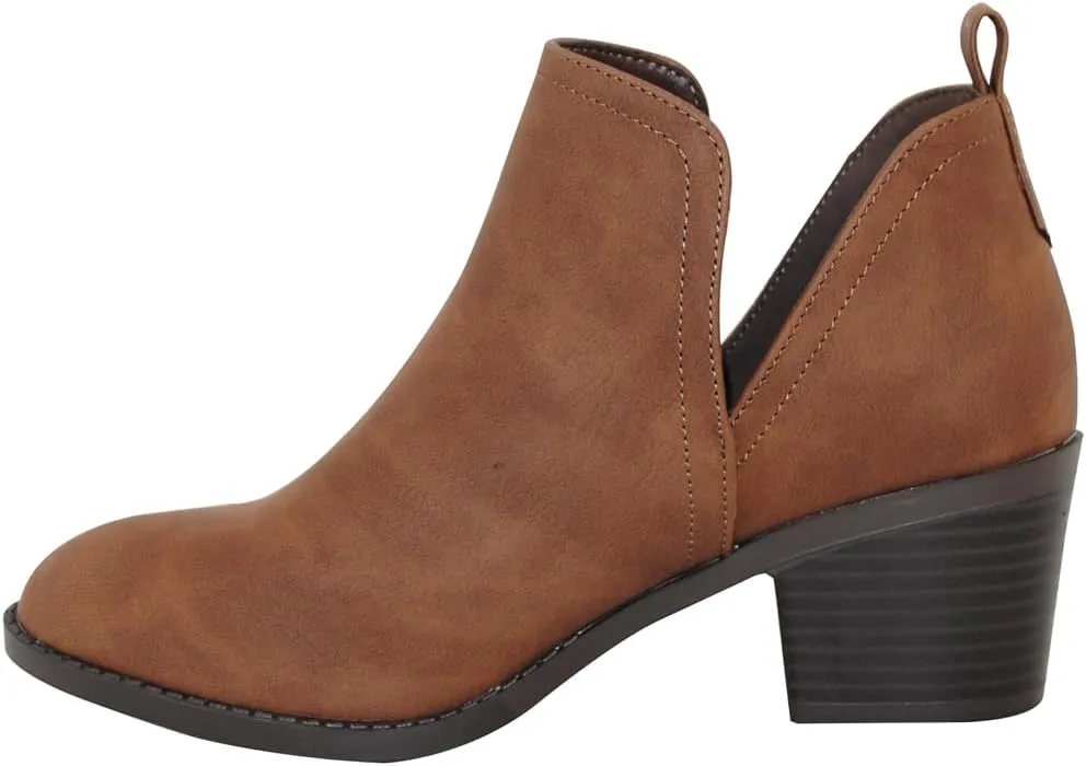 TRENDSUP Ankle Boots for Women Chelsea Square Toe Chunky Low Heel Booties Comfortable Slip on Short Boots