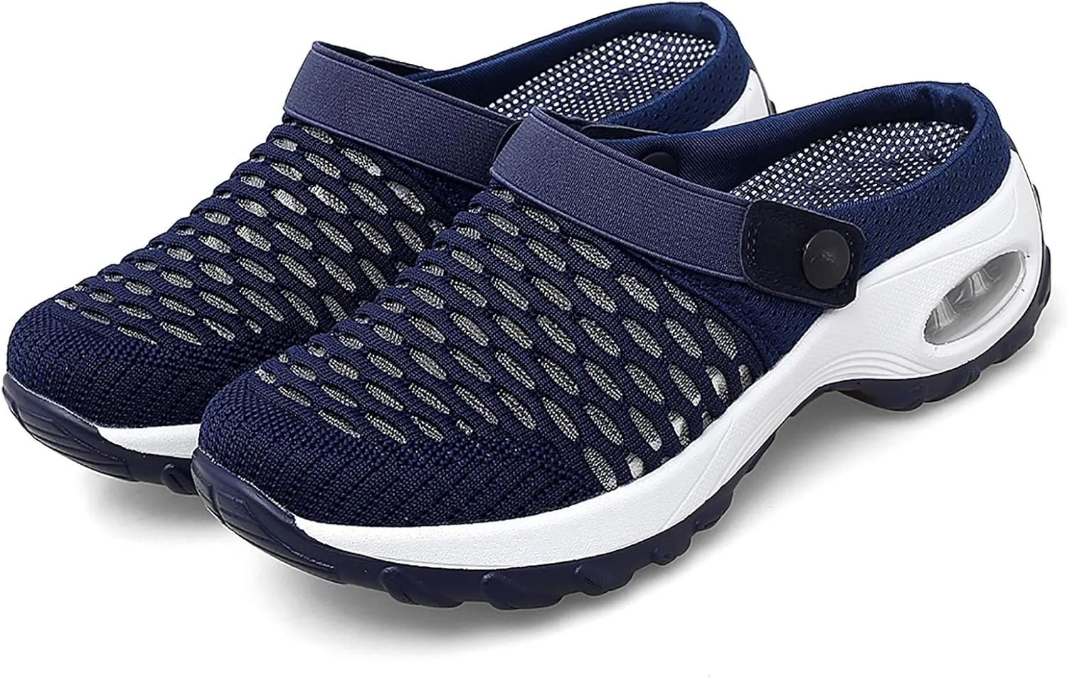 Trsorini Mules Clogs for Women Summer Air Cushion Platform Mesh Mules Sneaker Sandals for Female Lightweight Beach Shoes Outdoor Slippers Walking Shoes