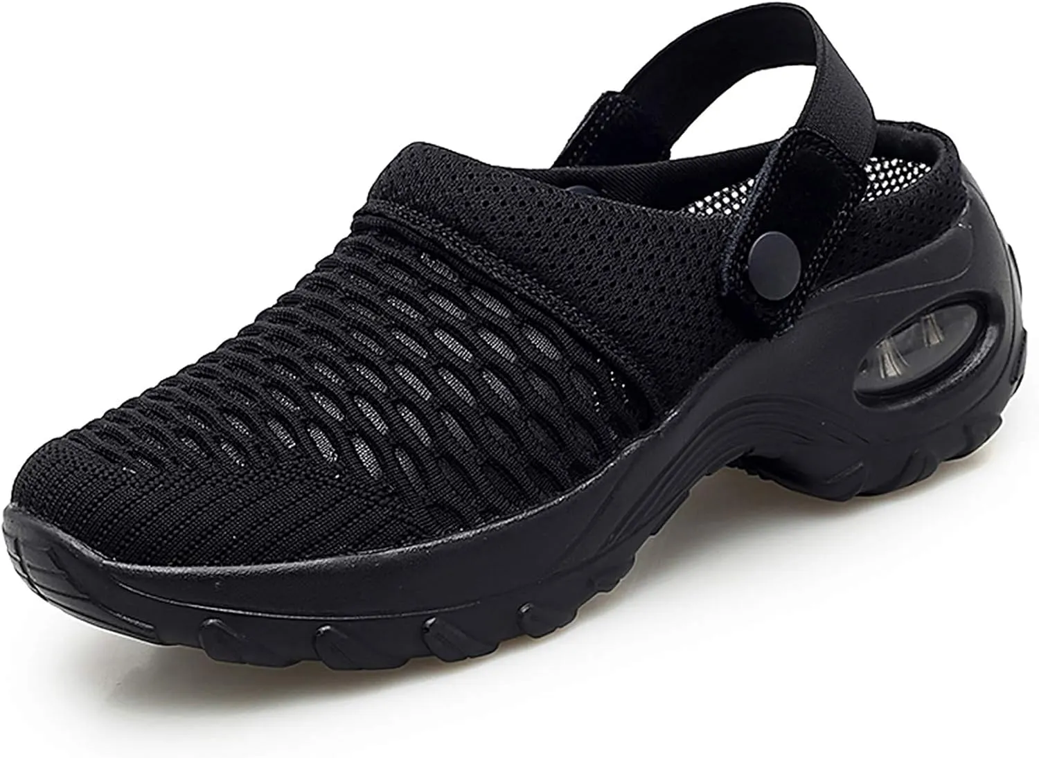 Trsorini Mules Clogs for Women Summer Air Cushion Platform Mesh Mules Sneaker Sandals for Female Lightweight Beach Shoes Outdoor Slippers Walking Shoes