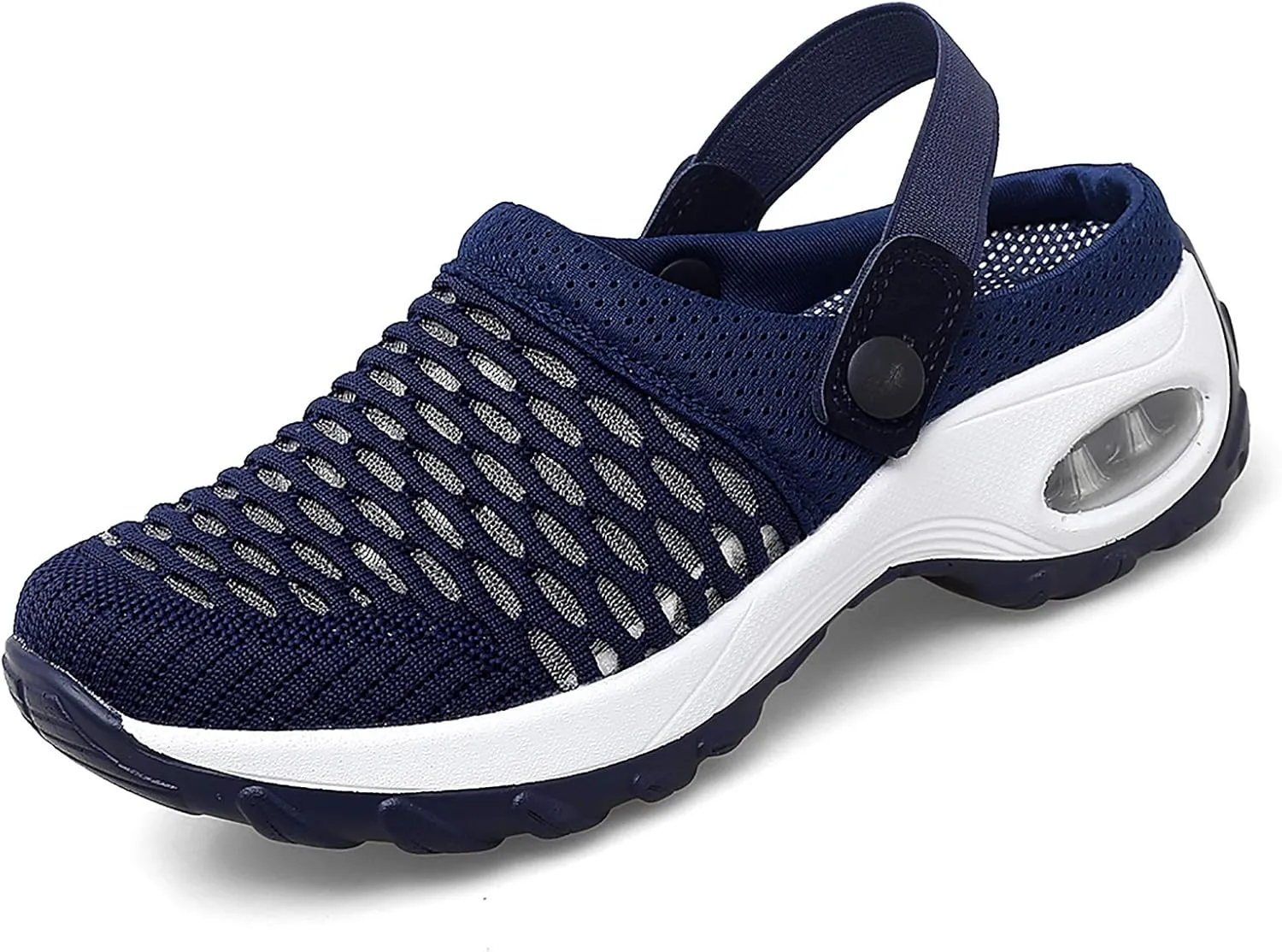 Trsorini Mules Clogs for Women Summer Air Cushion Platform Mesh Mules Sneaker Sandals for Female Lightweight Beach Shoes Outdoor Slippers Walking Shoes