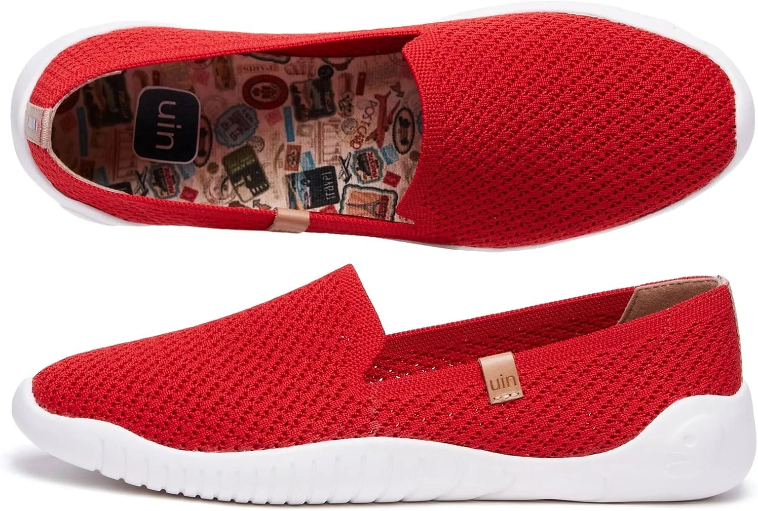 UIN Ballet Flats Shoes for Women Art Printed Wide Toe Casual Breathable Lightweight Slip On Women Loafers
