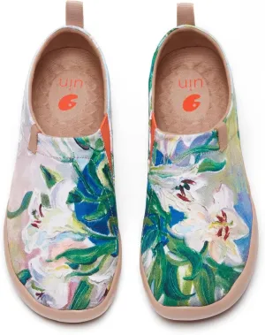 UIN Women's Blossom Slip On Shoes Colorful Comfortable Lightweight Art Travel Sneakers Casual Floral Stylish Everyday Loafers