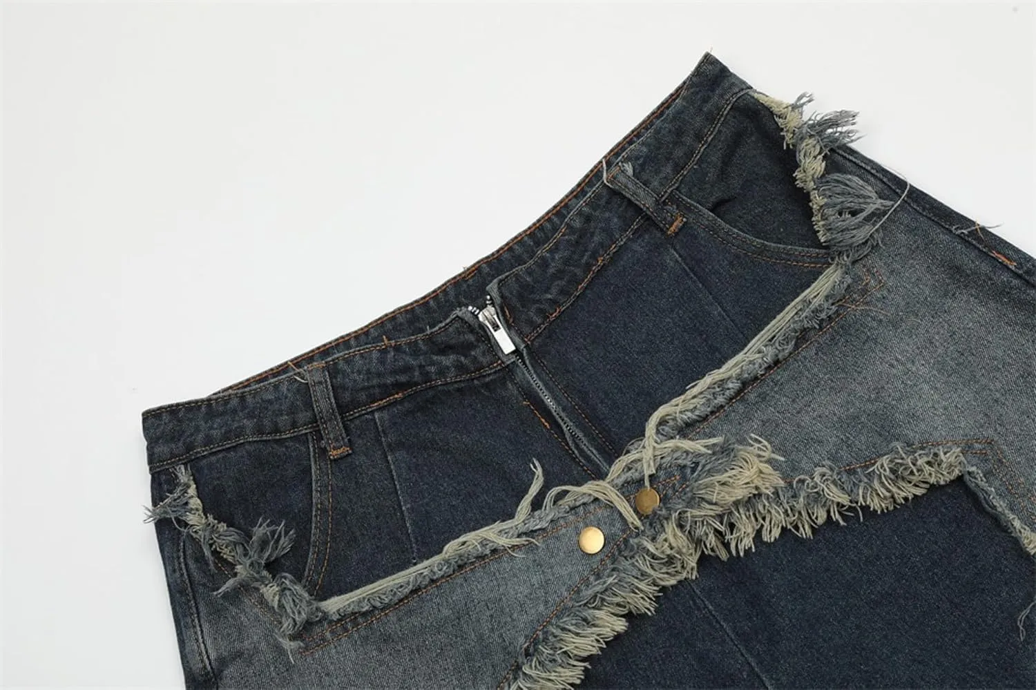 Unisex Y2k Jorts Women Baggy Star Denim Shorts Casual Patchwork Wide Leg Jeans Y2k Streetwear