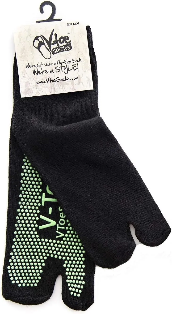 V-Toe Non-Slip Flip-Flop Socks - Tabi Split Toe Socks for Women & Men Size - Unisex Toes Separated Yoga Socks