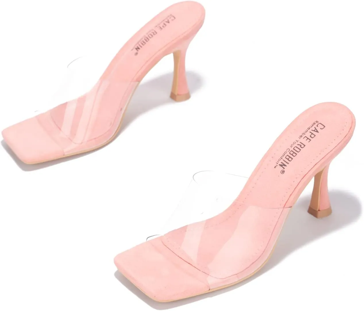 Veja Clear Square Toe Mid High Heels (Veja)