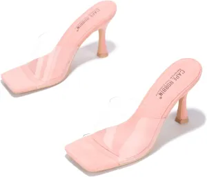 Veja Clear Square Toe Mid High Heels (Veja)