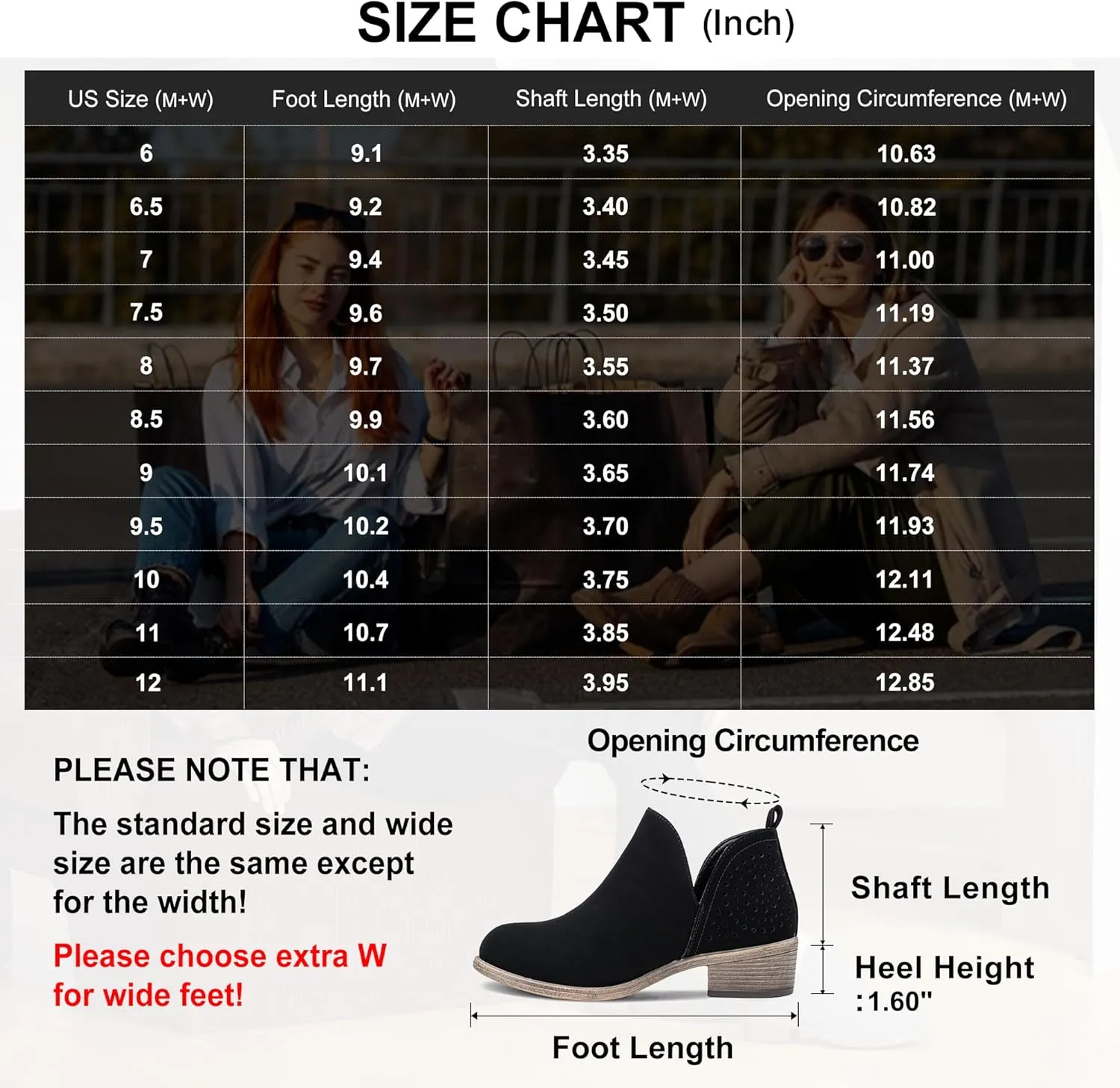 Vepose Women's Short Ankle Boots Low Heel, Western Cutout Perforated Booties