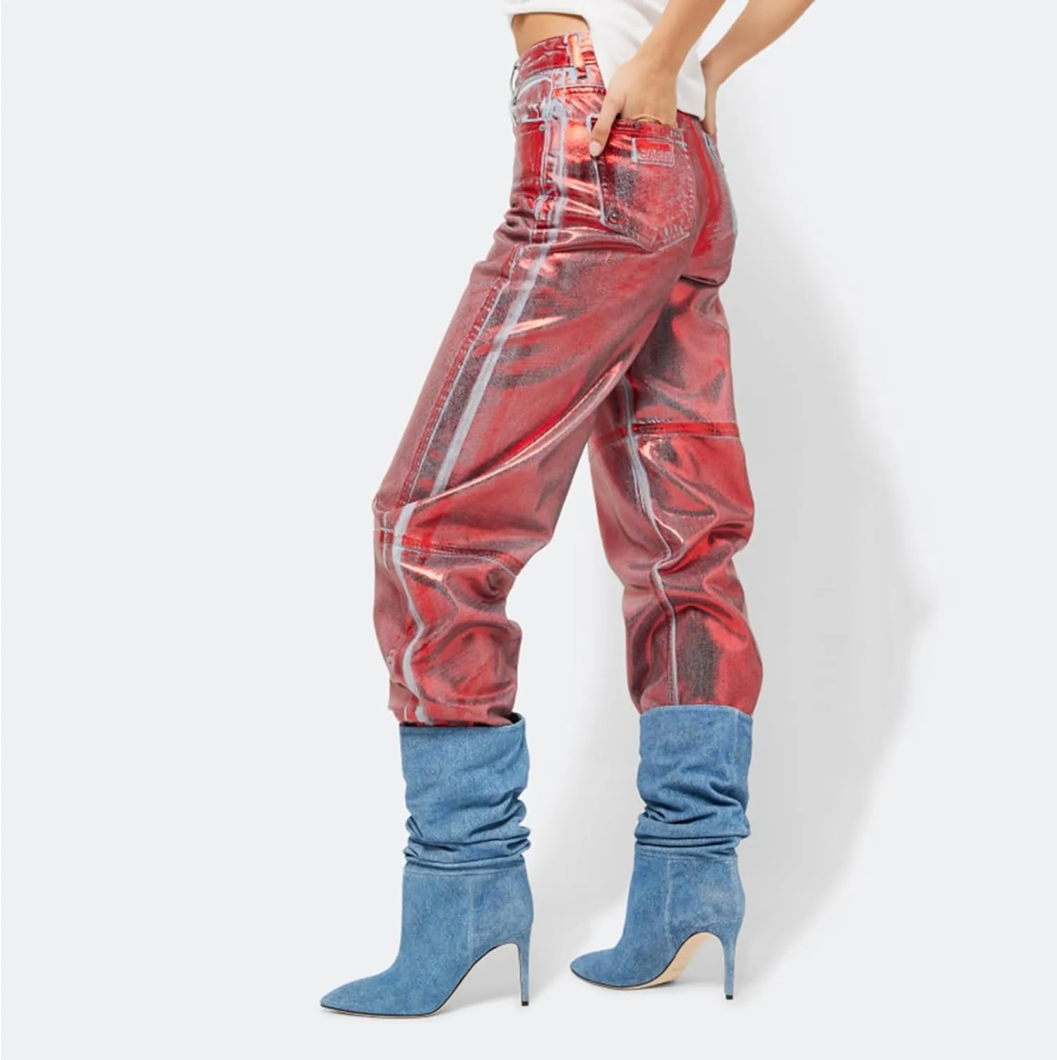 Vertundy Mid Calf Boot For Women Party Fashion Casual Booties