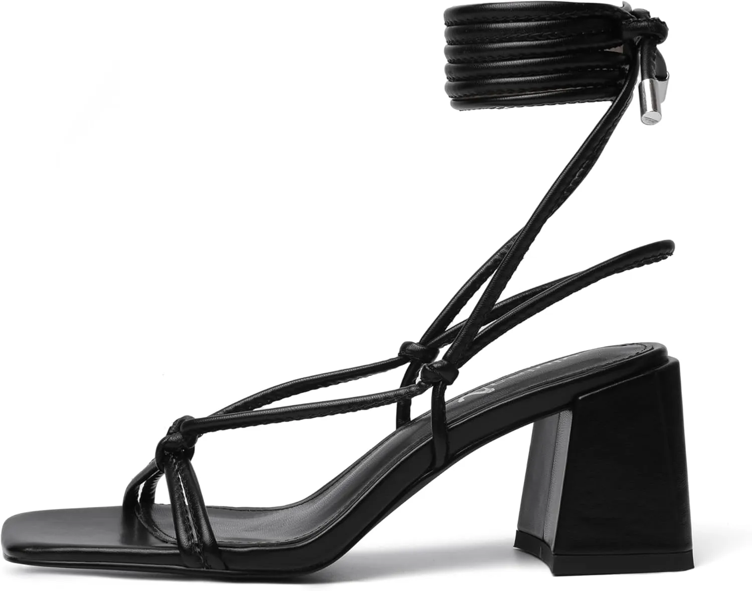 vivianly Women's Lace Up Chunky Heel Sandals Strappy Straps Ankle Wrap Heels
