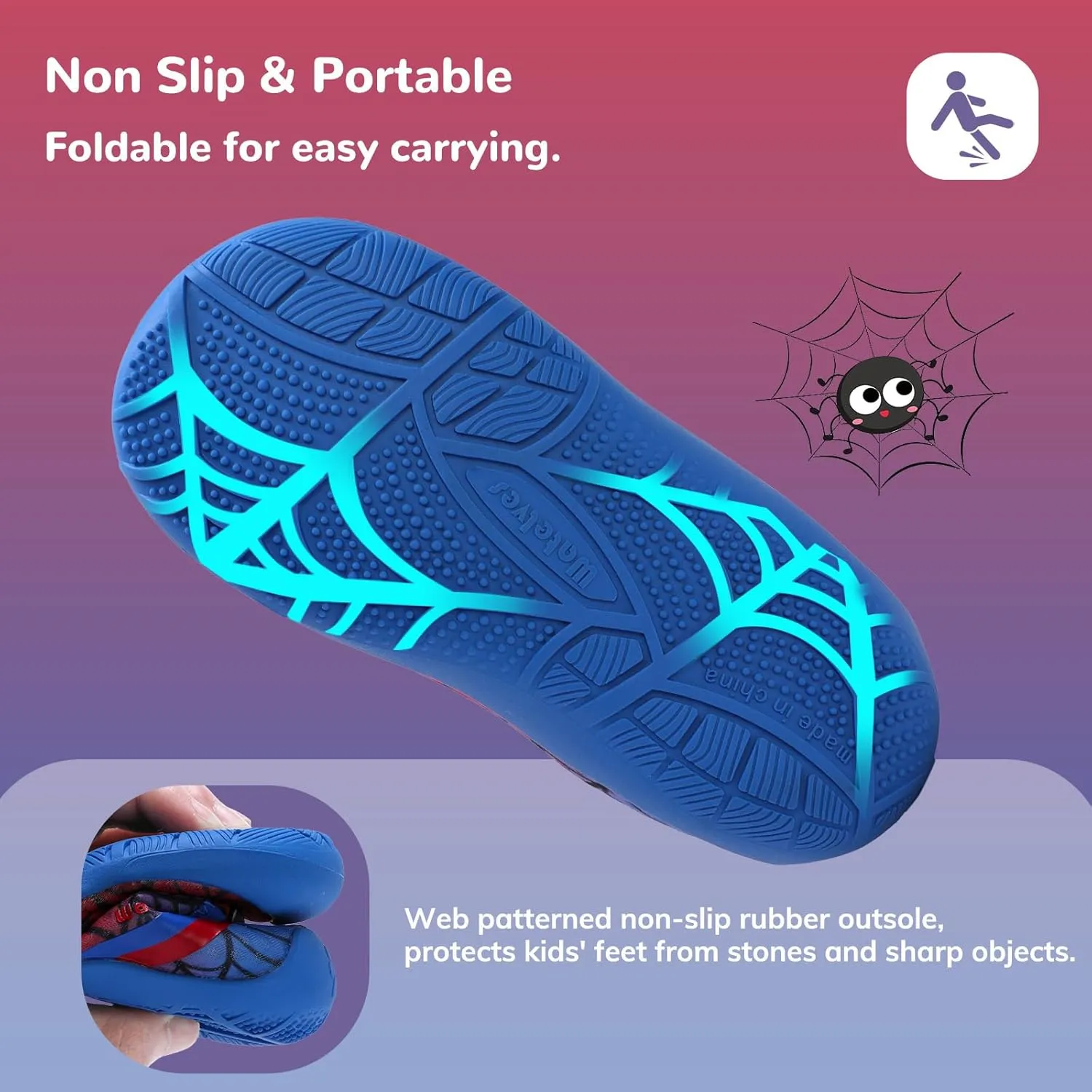 WateLves Wide Toddler Water Shoes Kids Barefoot Athletic Sneakers Girls Boys Quick Dry Aqua Socks for Beach Hiking Swim Kayak Sport Accessories, Camping Essentials