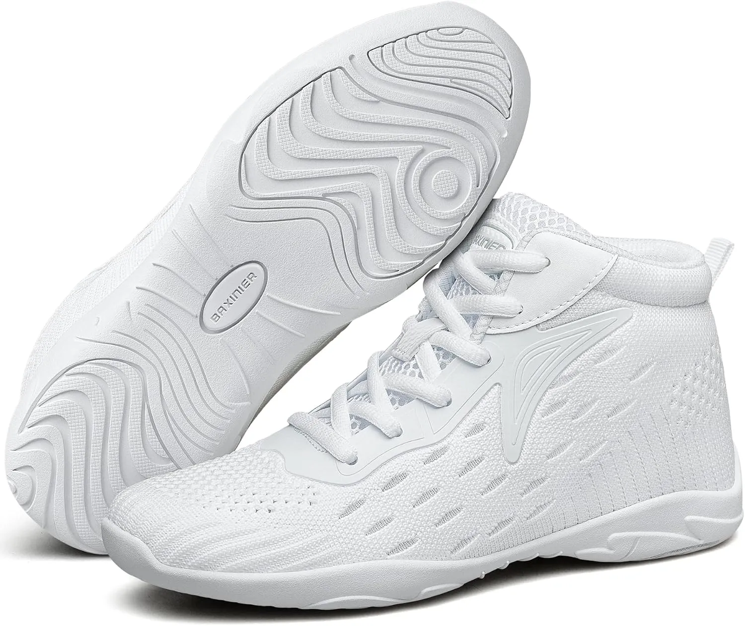 White High Top Cheer Shoes Girls Cheerleading Lightweight Shoes Dance Sneakers