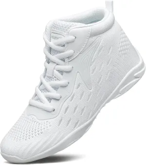 White High Top Cheer Shoes Girls Cheerleading Lightweight Shoes Dance Sneakers