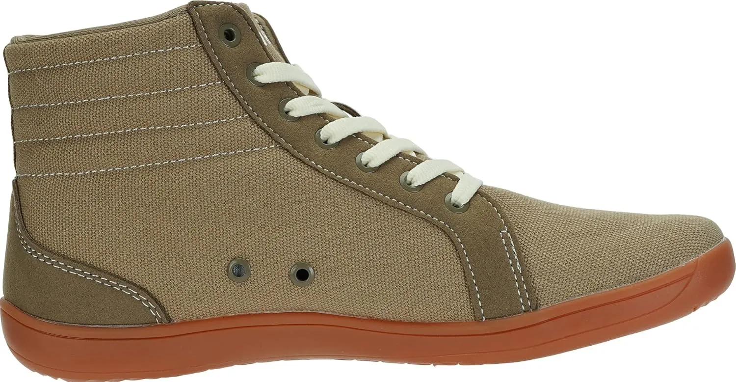WHITIN Men's Wide Hi-top Minimalist Barefoot Sneakers | Zero Drop Sole | Cushioned Ankle Support