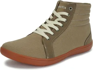 WHITIN Men's Wide Hi-top Minimalist Barefoot Sneakers | Zero Drop Sole | Cushioned Ankle Support