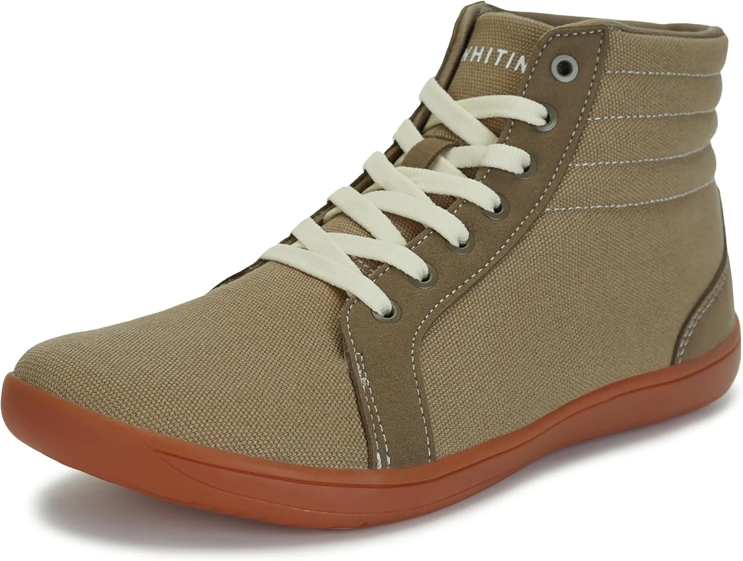 WHITIN Men's Wide Hi-top Minimalist Barefoot Sneakers | Zero Drop Sole | Cushioned Ankle Support