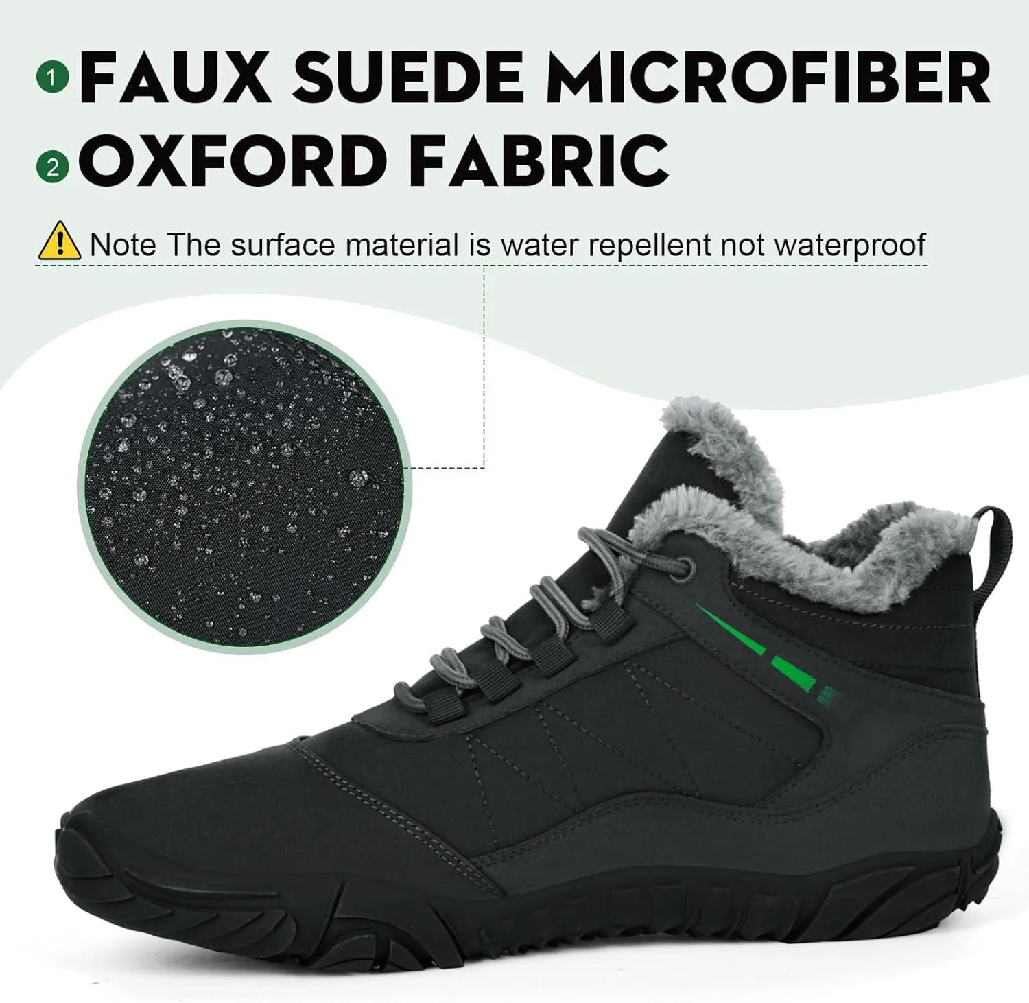 Winter Hike Barefoot Snow Boots Womens Men Minimalist Boots with Wide Toe Box Short Ankle Booties Anti-Slip Barefoot Zero Drop Boot Women for Walking Outdoor