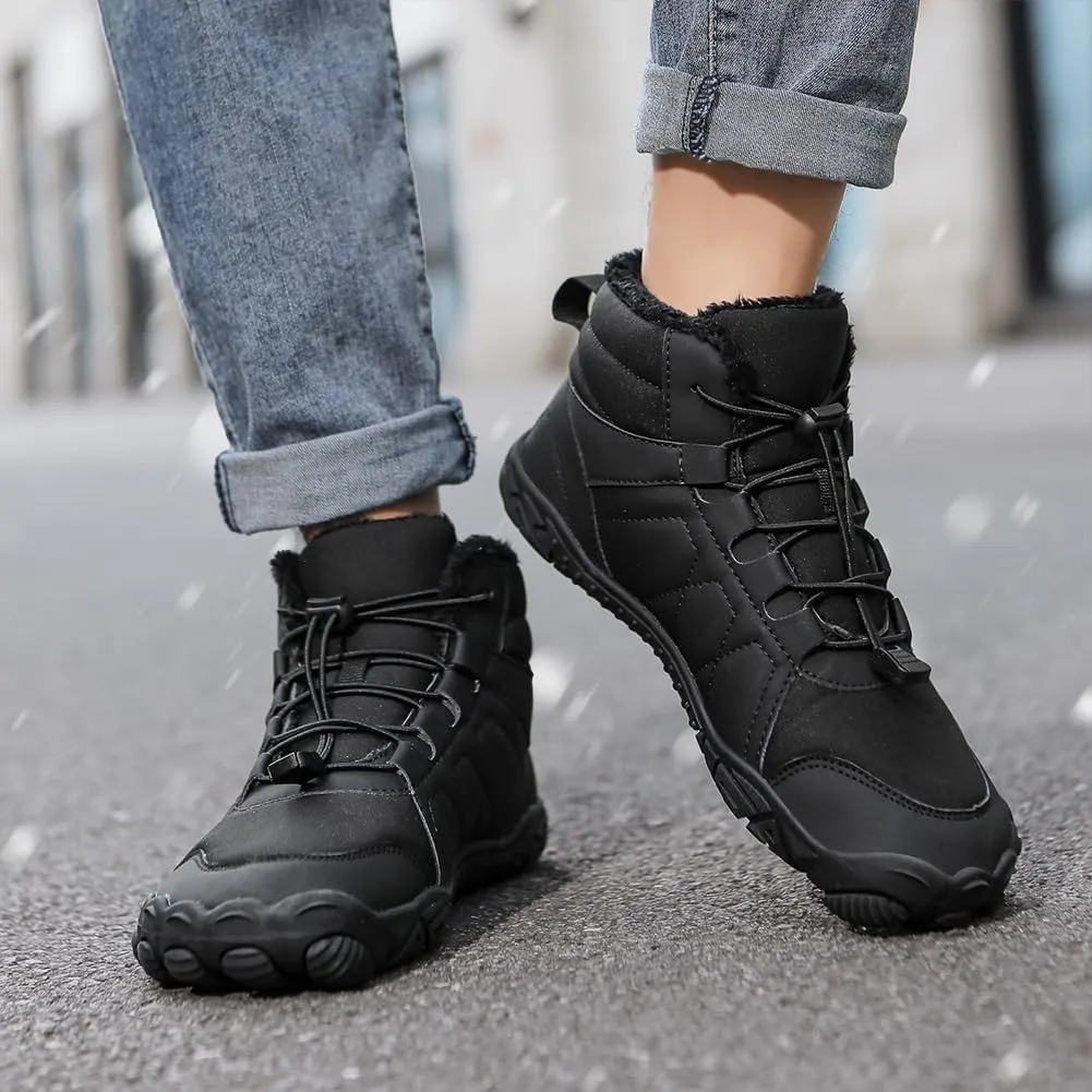 Winter Hike Barefoot Snow Boots Womens Men Minimalist Boots with Wide Toe Box Short Ankle Booties Anti-Slip Barefoot Zero Drop Boot Women for Walking Outdoor