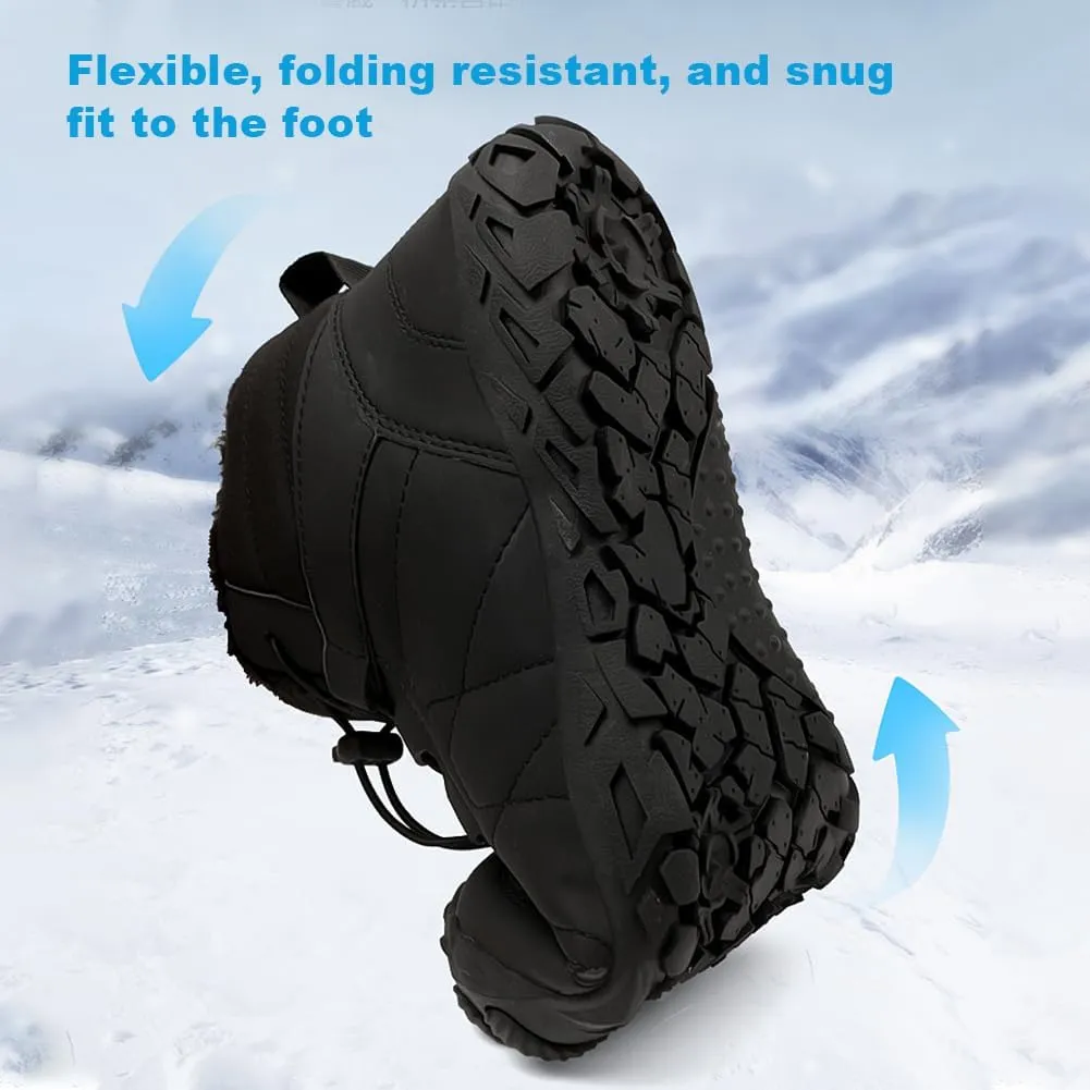 Winter Hike Barefoot Snow Boots Womens Men Minimalist Boots with Wide Toe Box Short Ankle Booties Anti-Slip Barefoot Zero Drop Boot Women for Walking Outdoor
