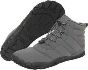 Winter Hike Barefoot Snow Boots Womens Men Minimalist Boots with Wide Toe Box Short Ankle Booties Anti-Slip Barefoot Zero Drop Boot Women for Walking Outdoor