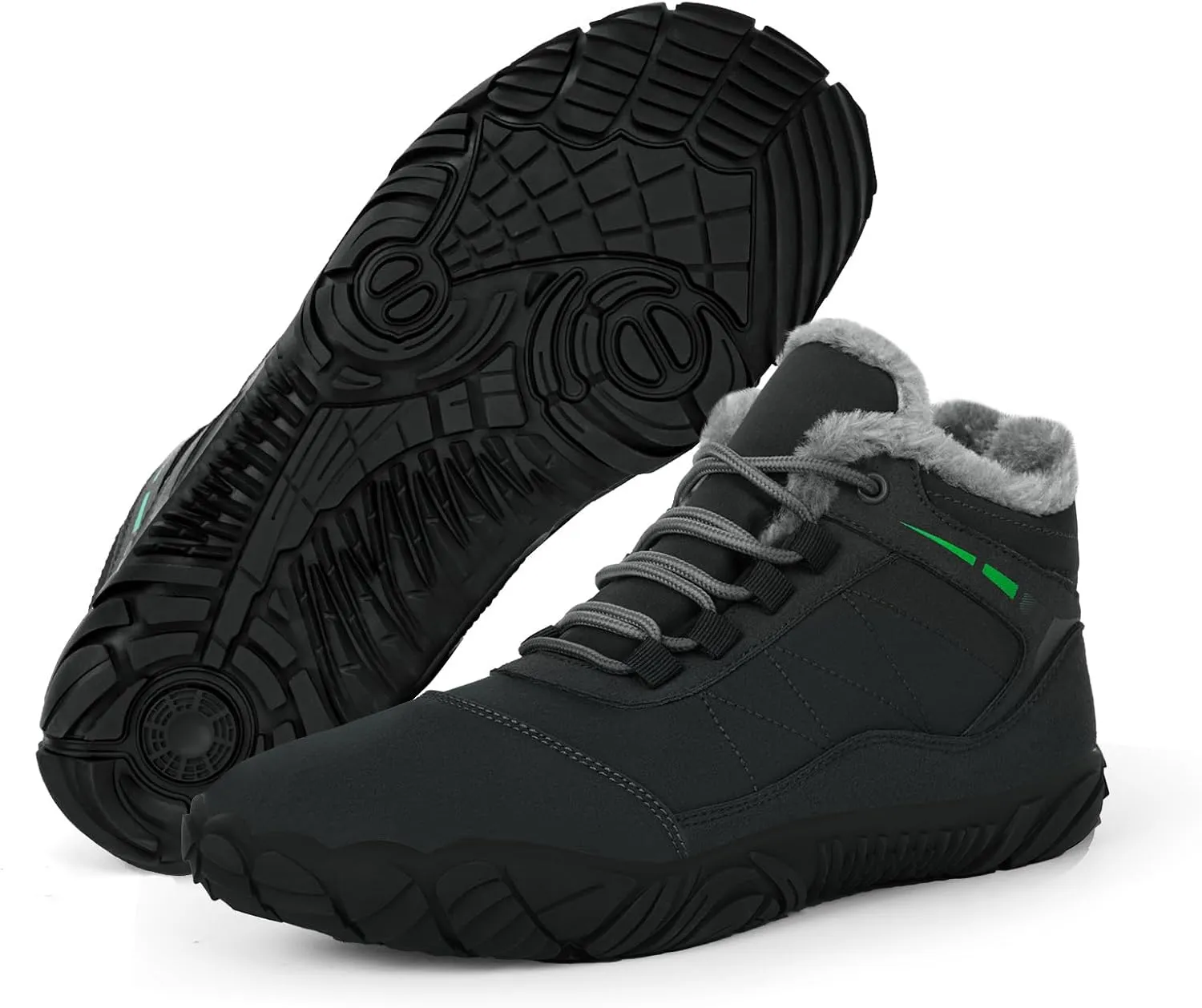 Winter Hike Barefoot Snow Boots Womens Men Minimalist Boots with Wide Toe Box Short Ankle Booties Anti-Slip Barefoot Zero Drop Boot Women for Walking Outdoor
