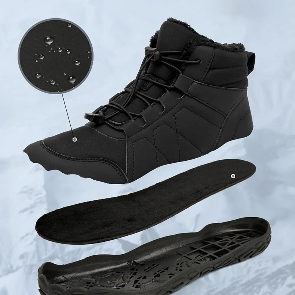 Winter Hike Barefoot Snow Boots Womens Men Minimalist Boots with Wide Toe Box Short Ankle Booties Anti-Slip Barefoot Zero Drop Boot Women for Walking Outdoor
