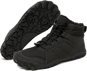Winter Hike Barefoot Snow Boots Womens Men Minimalist Boots with Wide Toe Box Short Ankle Booties Anti-Slip Barefoot Zero Drop Boot Women for Walking Outdoor
