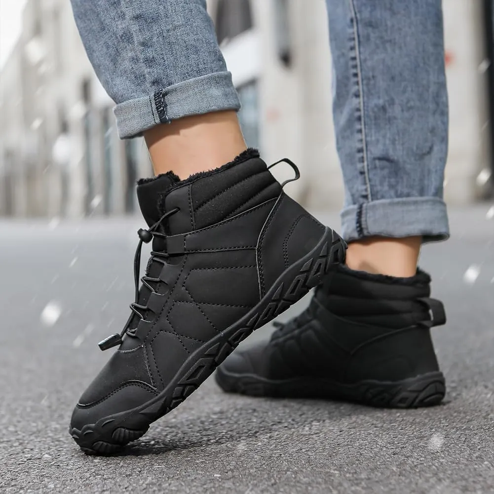 Winter Hike Barefoot Snow Boots Womens Men Minimalist Boots with Wide Toe Box Short Ankle Booties Anti-Slip Barefoot Zero Drop Boot Women for Walking Outdoor