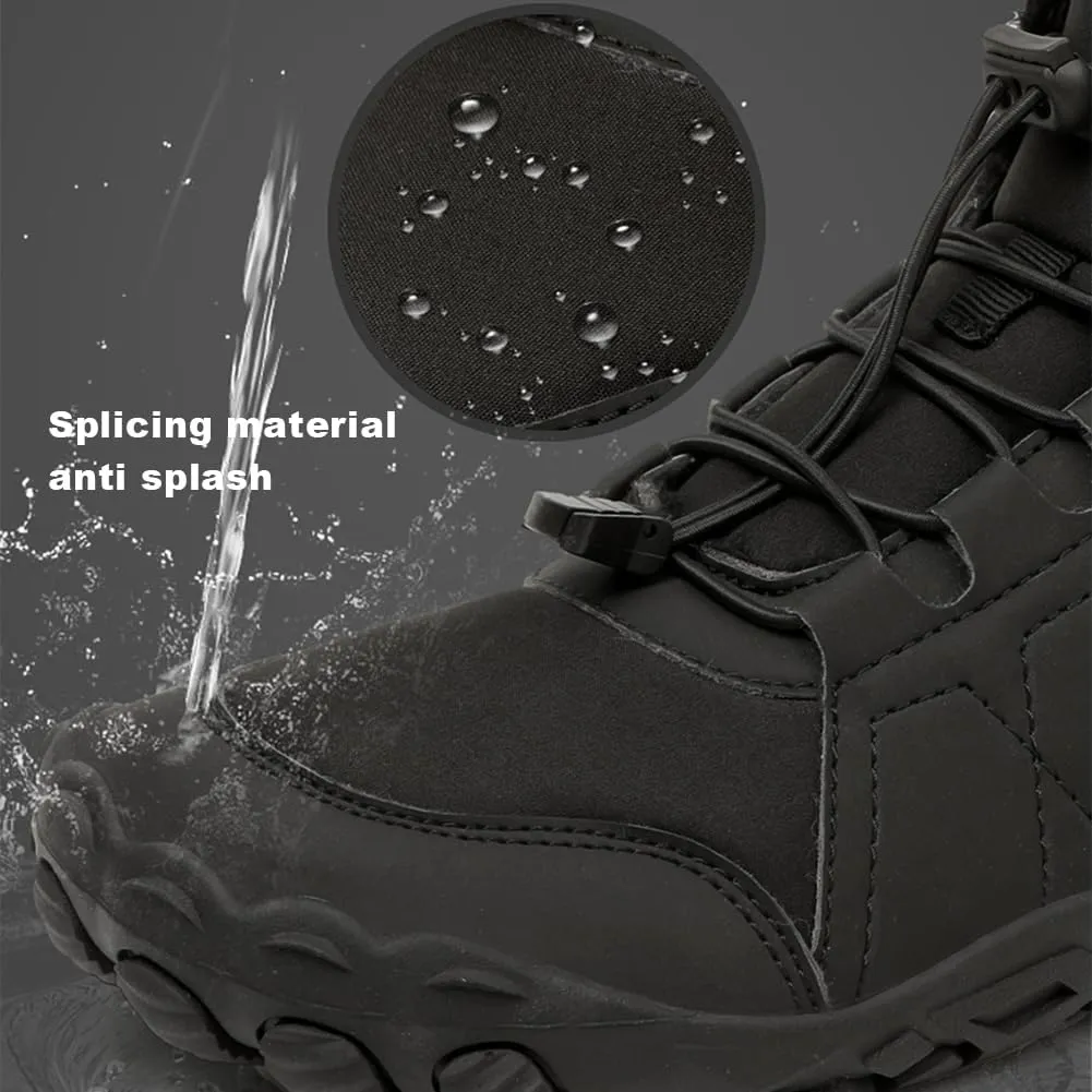 Winter Hike Barefoot Snow Boots Womens Men Minimalist Boots with Wide Toe Box Short Ankle Booties Anti-Slip Barefoot Zero Drop Boot Women for Walking Outdoor