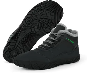 Winter Hike Barefoot Snow Boots Womens Men Minimalist Boots with Wide Toe Box Short Ankle Booties Anti-Slip Barefoot Zero Drop Boot Women for Walking Outdoor