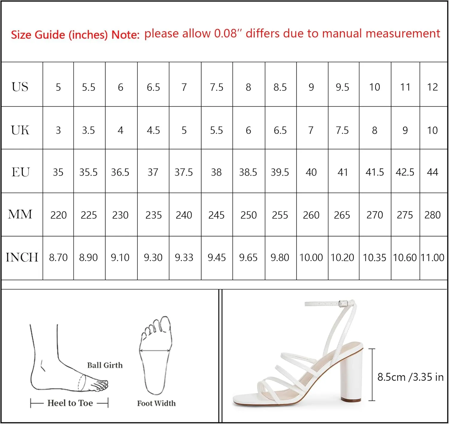 Women Heeled Sandals Square Open Toe Block High Heels Strappy Chunky Heels Ankle Strap Sandals Comfort Dress Party Prom Shoes