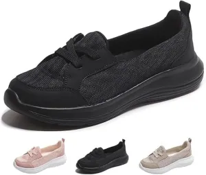 Women Orthopedic Walking Shoes,Women’s Breathable Slip on Arch Support Non-Slip Shoes 2024 Wide Width Fit Walking Woven Orthopedic Soft Loafers Sneakers Boat Shoes