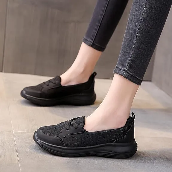Women Orthopedic Walking Shoes,Women’s Breathable Slip on Arch Support Non-Slip Shoes 2024 Wide Width Fit Walking Woven Orthopedic Soft Loafers Sneakers Boat Shoes