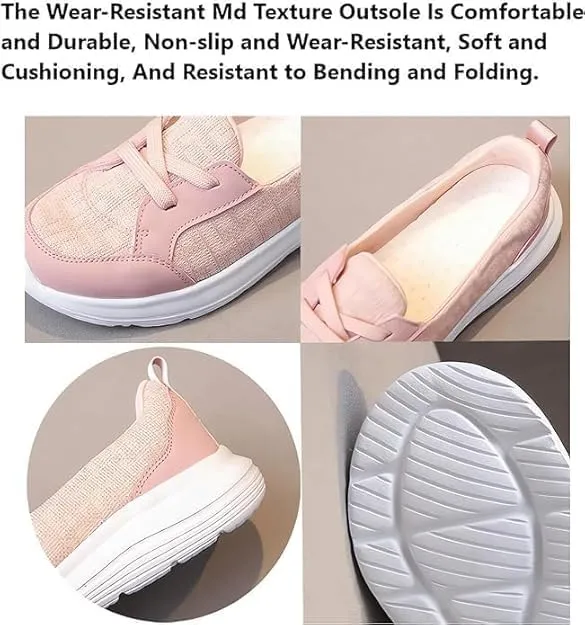 Women Orthopedic Walking Shoes,Women’s Breathable Slip on Arch Support Non-Slip Shoes 2024 Wide Width Fit Walking Woven Orthopedic Soft Loafers Sneakers Boat Shoes