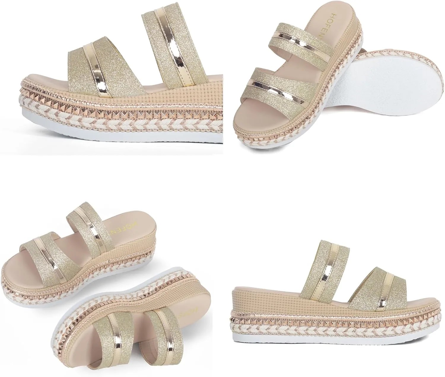 Women Platform Sandals Espadrille Slip on Open Toe Boho Wedge Sandals for Women Dressy Casual Summer