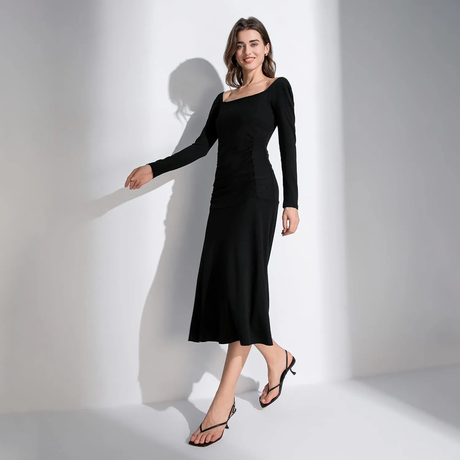 Women Sandals Kitten Heels for Women Flip Flops Square Open Toe Thong Heeled Sandals Comfort Party Dress Shoes