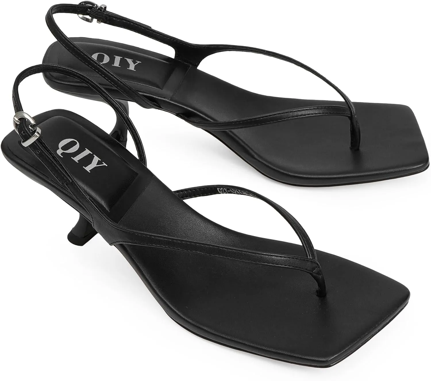 Women Sandals Kitten Heels for Women Flip Flops Square Open Toe Thong Heeled Sandals Comfort Party Dress Shoes