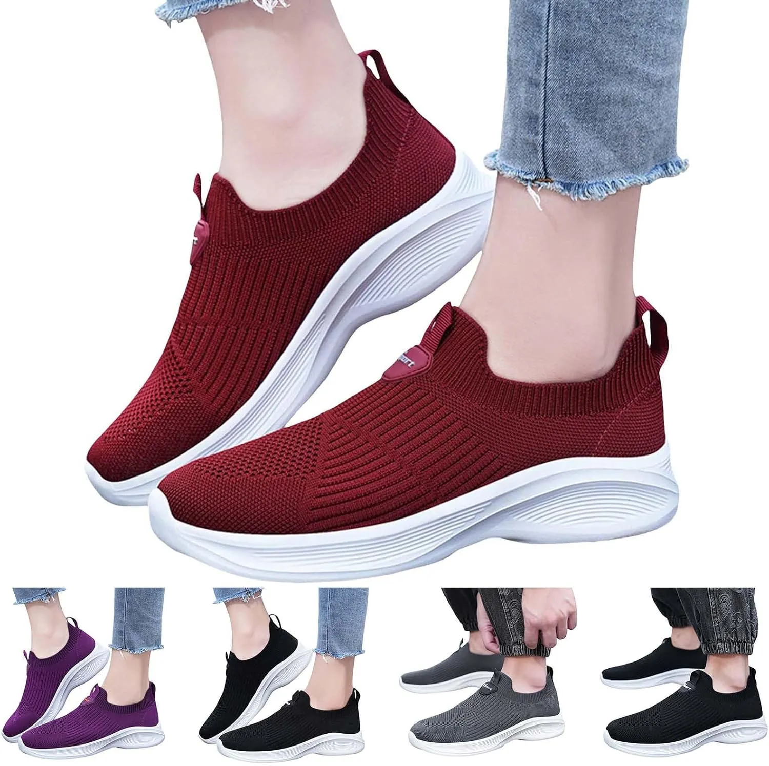 Women Sneakers Seasonal Couple Fashion Simple Solid Color Lightweight Comfortable Flat Sneaker Booties for Women No Heel