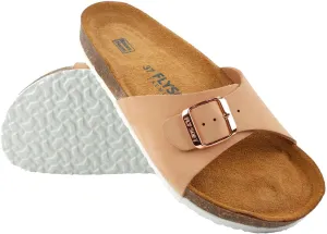 Women's 100% Genuine Leather Sandals - Comfortable Smart Foam Footbed, Slip-On Slides for Summer Wear, Adjustable Fit and Durable Non-Slip Sole
