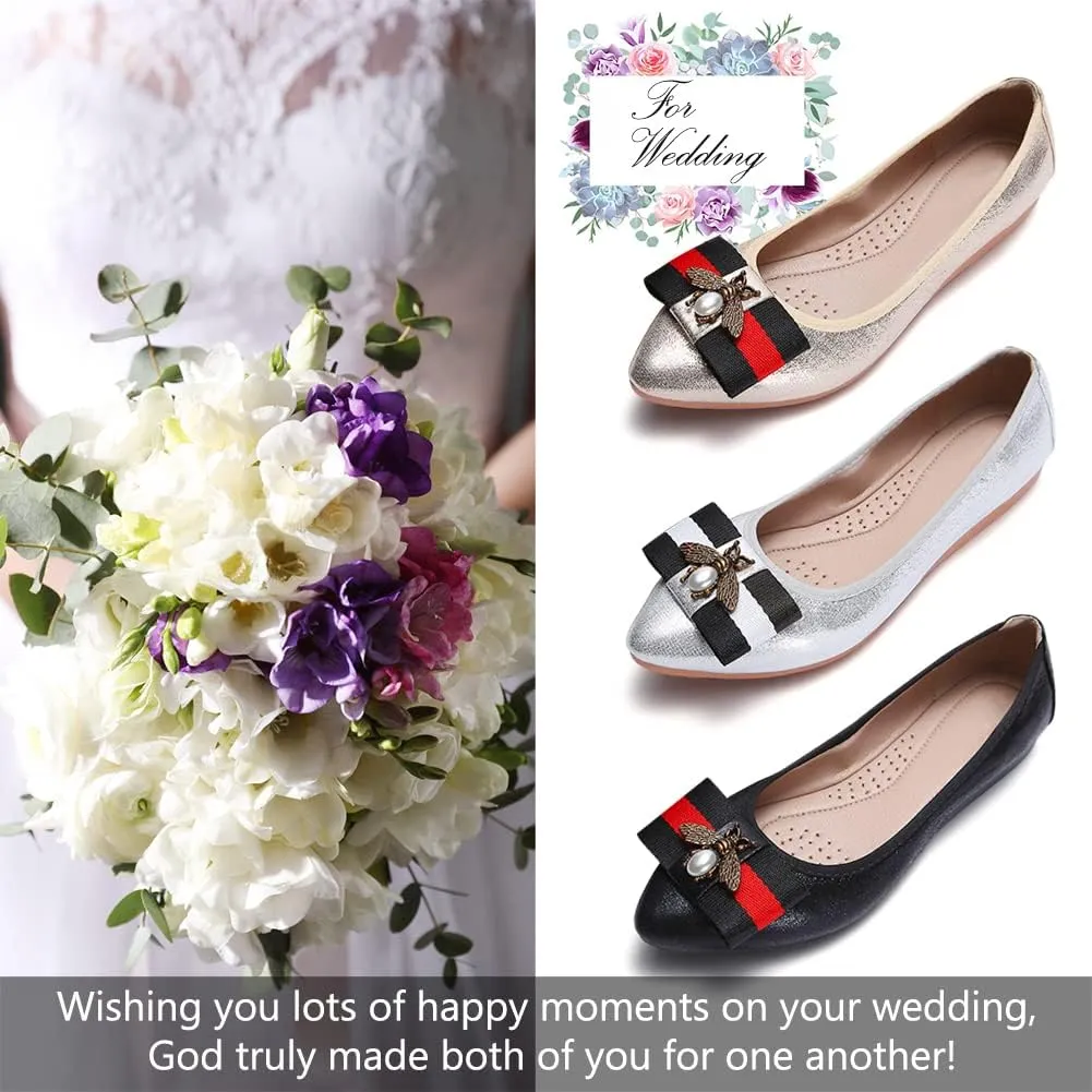 Women's Ballet Flats Foldable Shiny Comfortable Loafers Shoes Dressy Flats Shoes for Women