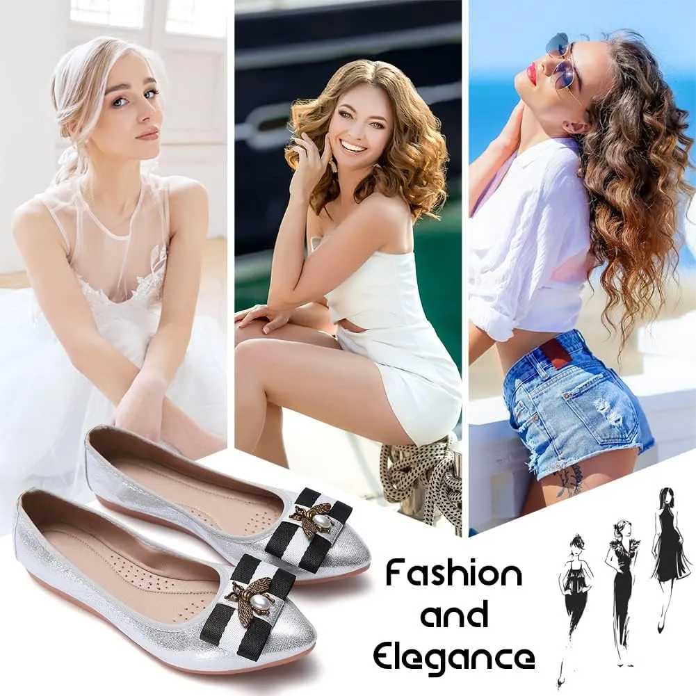Women's Ballet Flats Foldable Shiny Comfortable Loafers Shoes Dressy Flats Shoes for Women