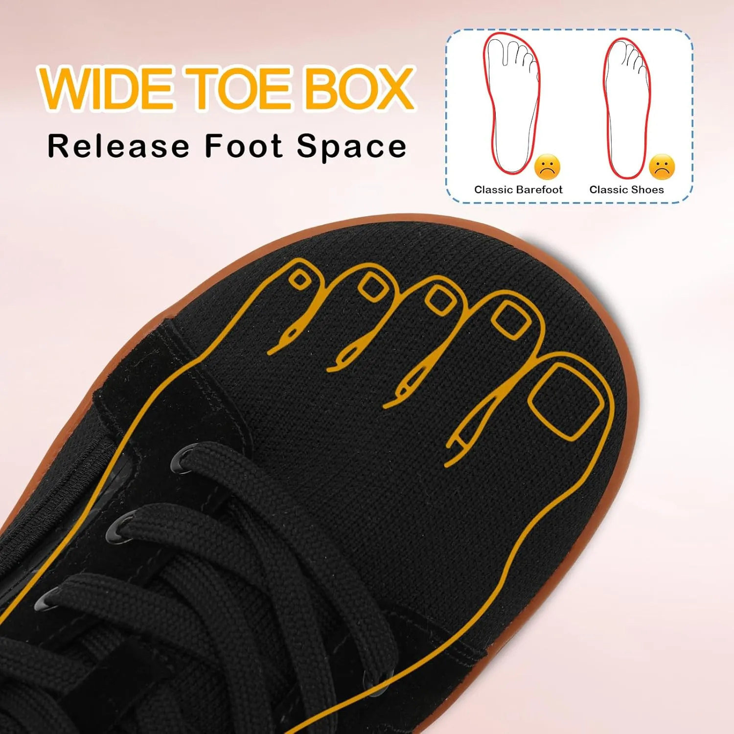 Womens Barefoot Walking Shoes Wide Toe Fashion Sneakers Comfortable Casual Shoes Zero Drop Minimalist Shoes